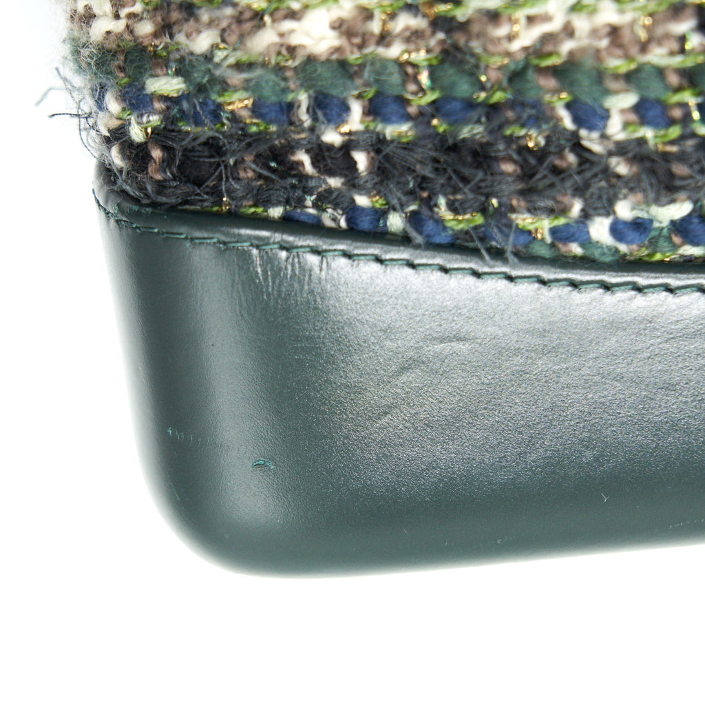 CHANEL GABRIELLE TWEED BACKPACK DARK GREEN