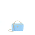 CHANEL 22S LETTER TOP HANDLE LONG VANITY CAVIAR BLUE GHW