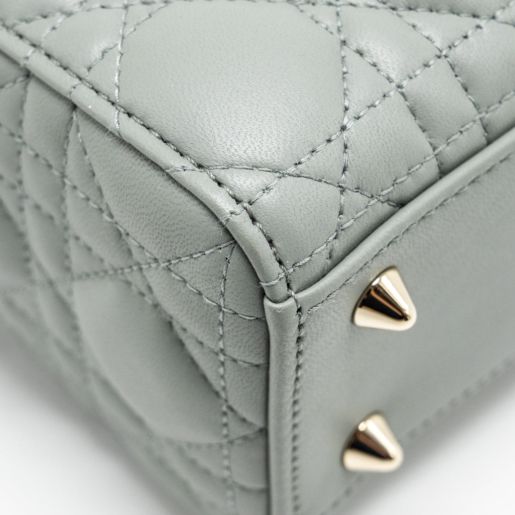 DIOR MY ABC SMALL LADY DIOR LAMBSKIN GREY LGHW