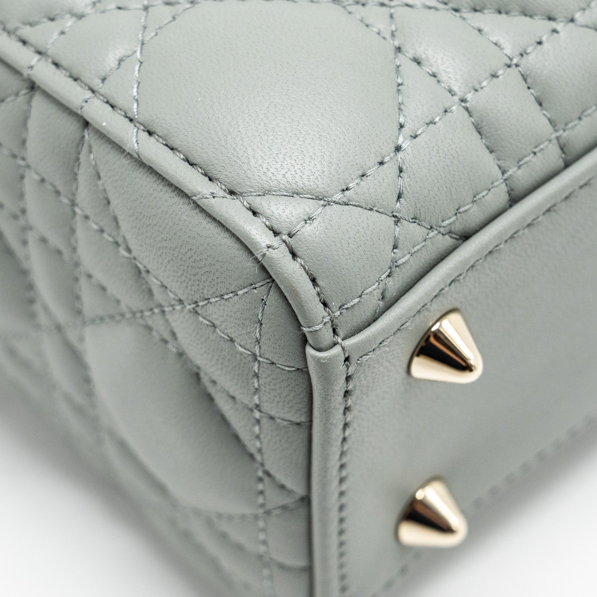 DIOR MY ABC SMALL LADY DIOR LAMBSKIN GREY LGHW