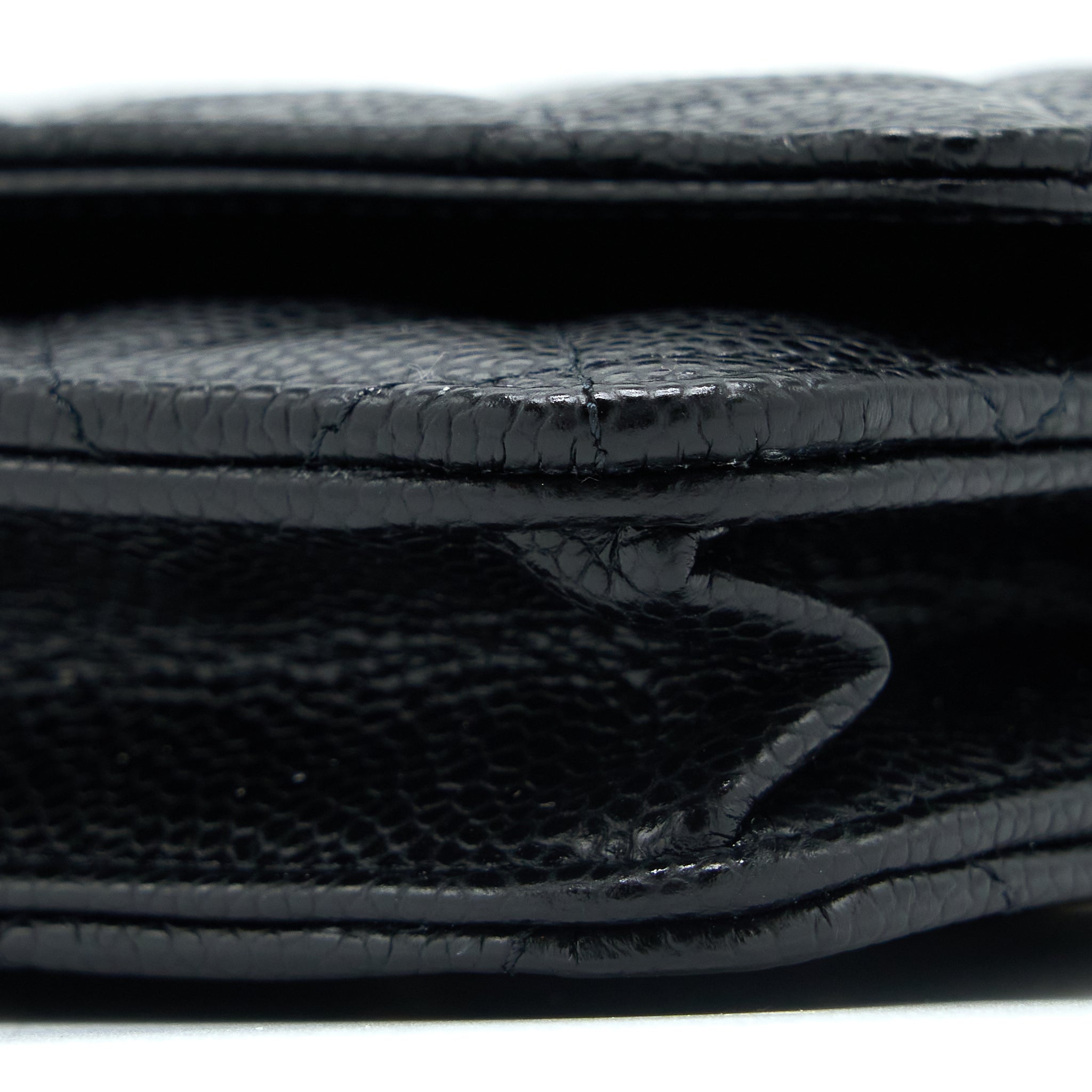 CHANEL CLASSIC WALLET ON CHAIN CAVIAR BLACK GHW (MICROCHIP)