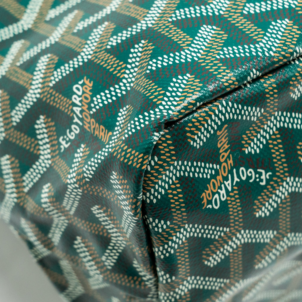 GOYARD BOHEME HOBO BAG GOYARDINE CANVAS / CALFSKIN GREEN