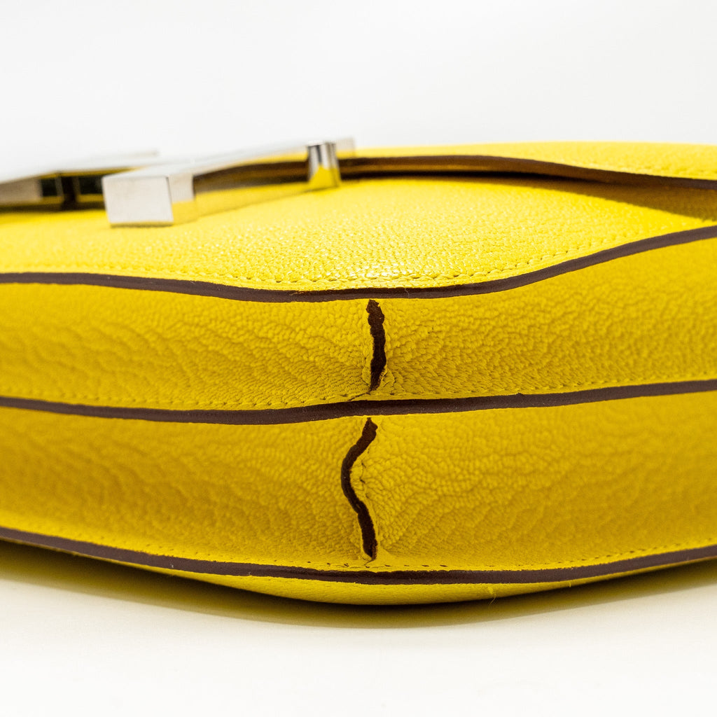 HERMES MINI CONSTANCE CHEVRE MYSORE JAUNE CITRON SHW