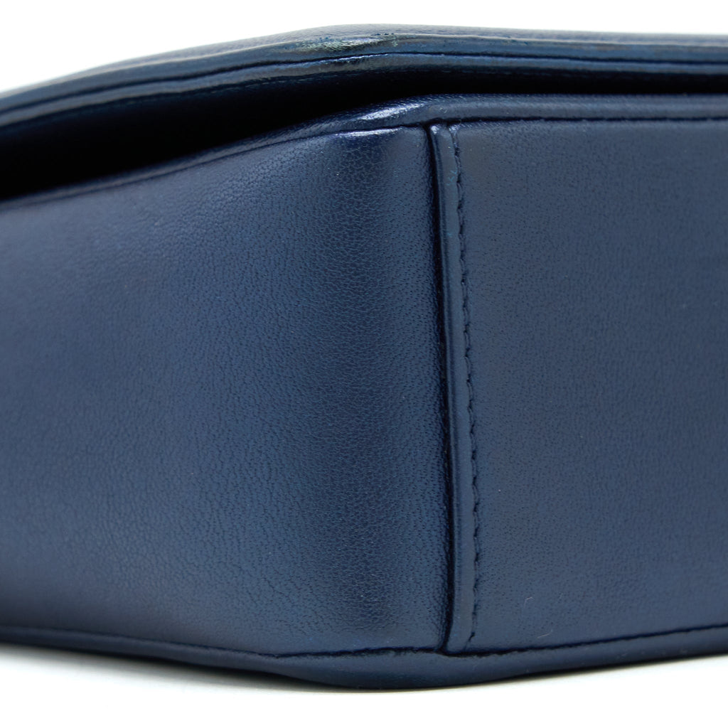 CHANEL MADEMOISELLE FLAP BAG LAMBSKIN NAVY SHW