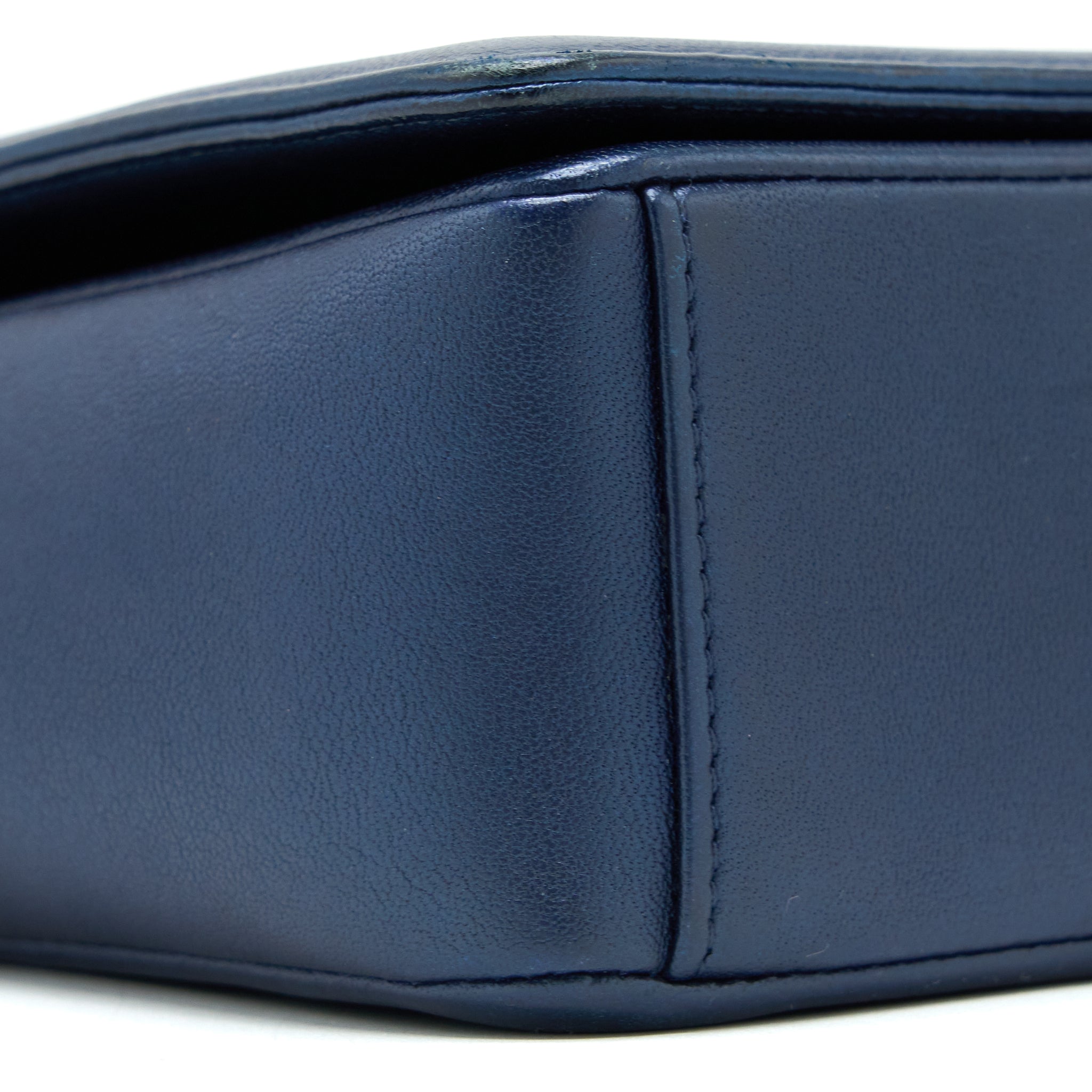 CHANEL MADEMOISELLE FLAP BAG LAMBSKIN NAVY SHW