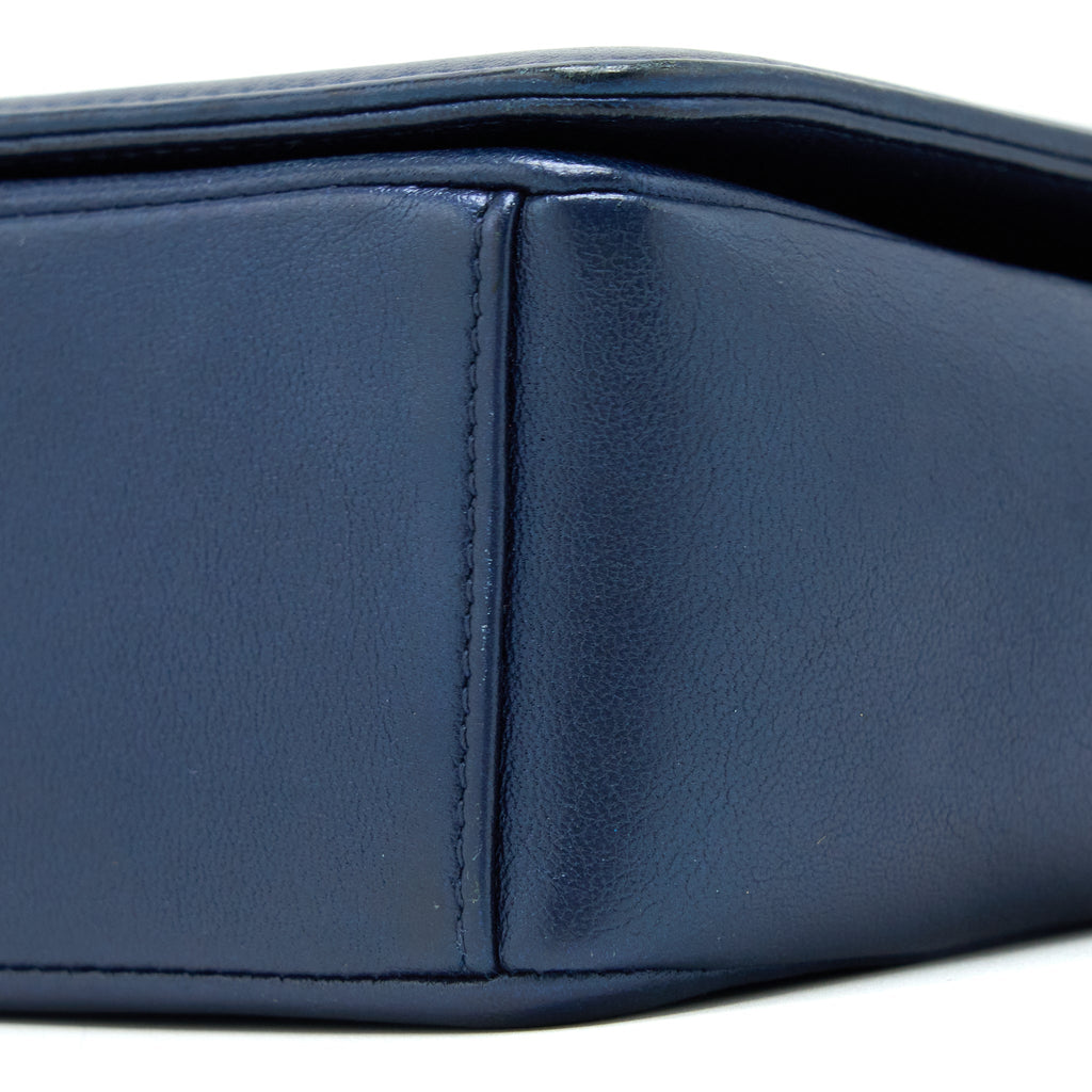CHANEL MADEMOISELLE FLAP BAG LAMBSKIN NAVY SHW