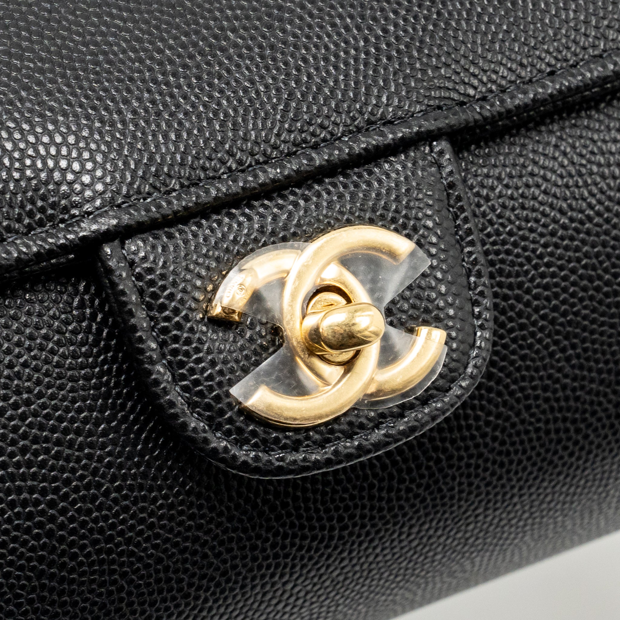 CHANEL 26P PREPPY BOWLING SHOULDER BAG CAVIAR BLACK GHW (MICROCHIP)