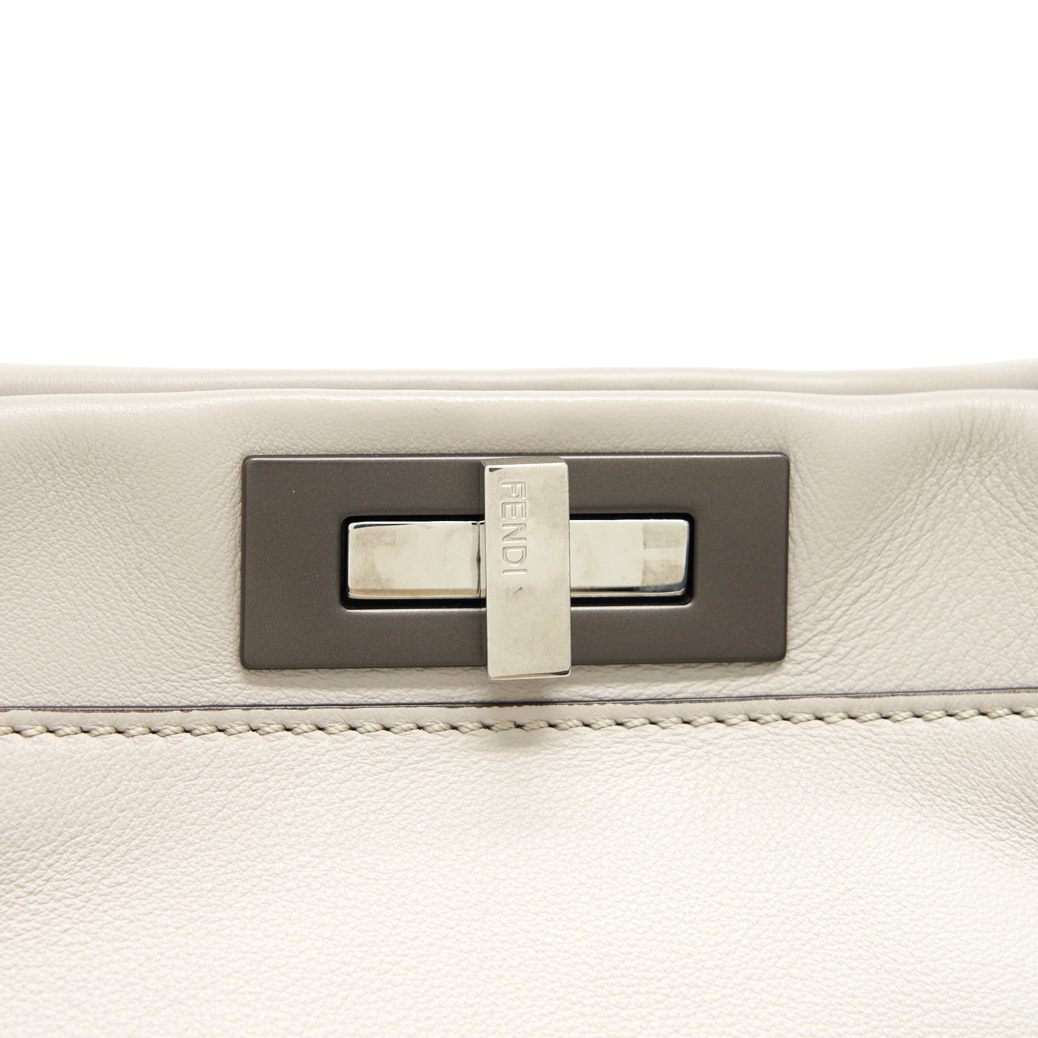FENDI MEDIUM PEEKABOO BAG LIGHT GREY WITH SHW