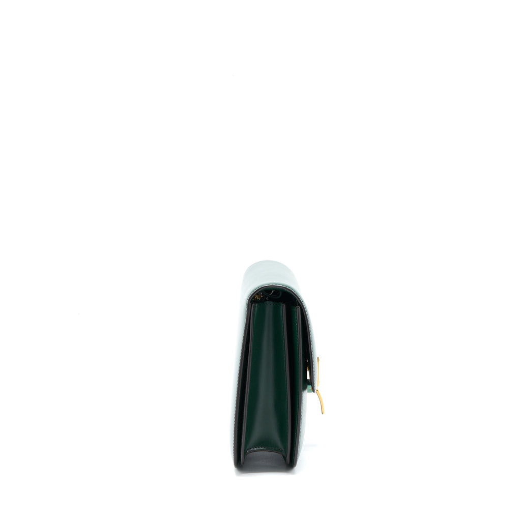 CELINE MEDIUM CLASSIC BOX BAG CALFSKIN GREEN GHW
