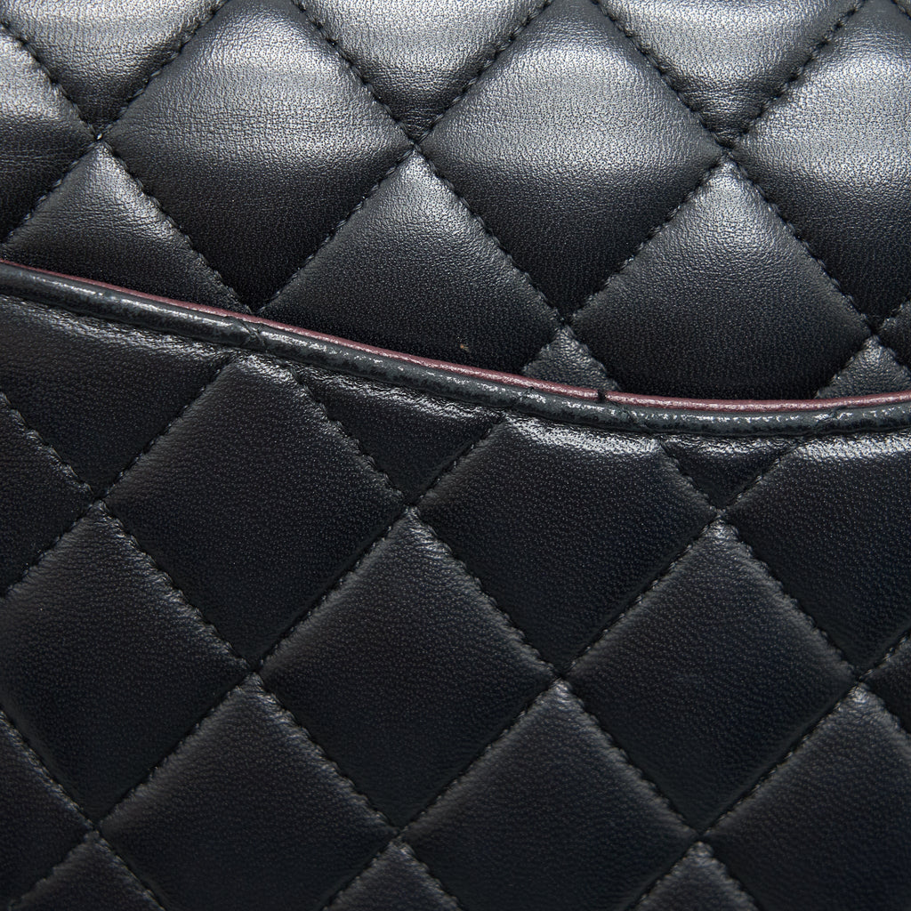 CHANEL MEDIUM CLASSIC DOUBLE FLAP LAMBSKIN BLACK GHW