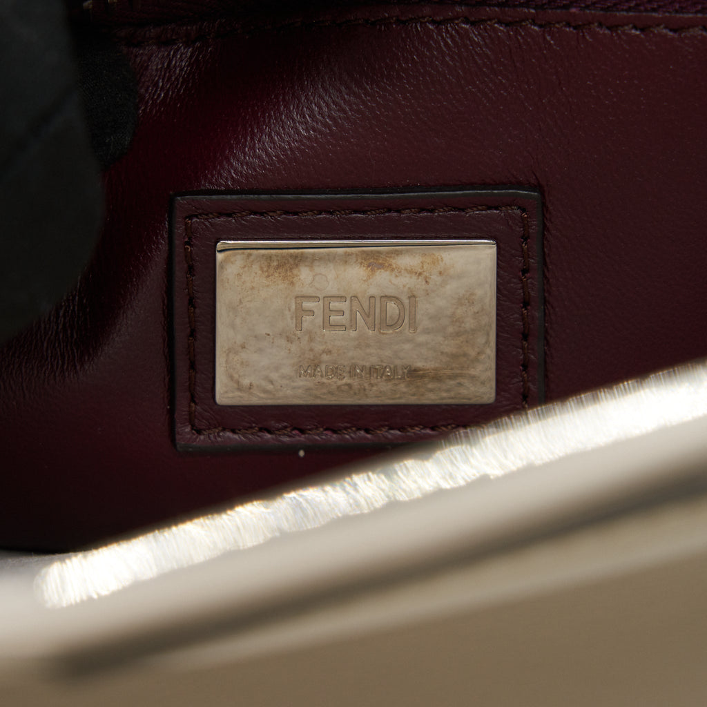 FENDI MEDIUM PEEKABOO BAG LIGHT GREY WITH SHW