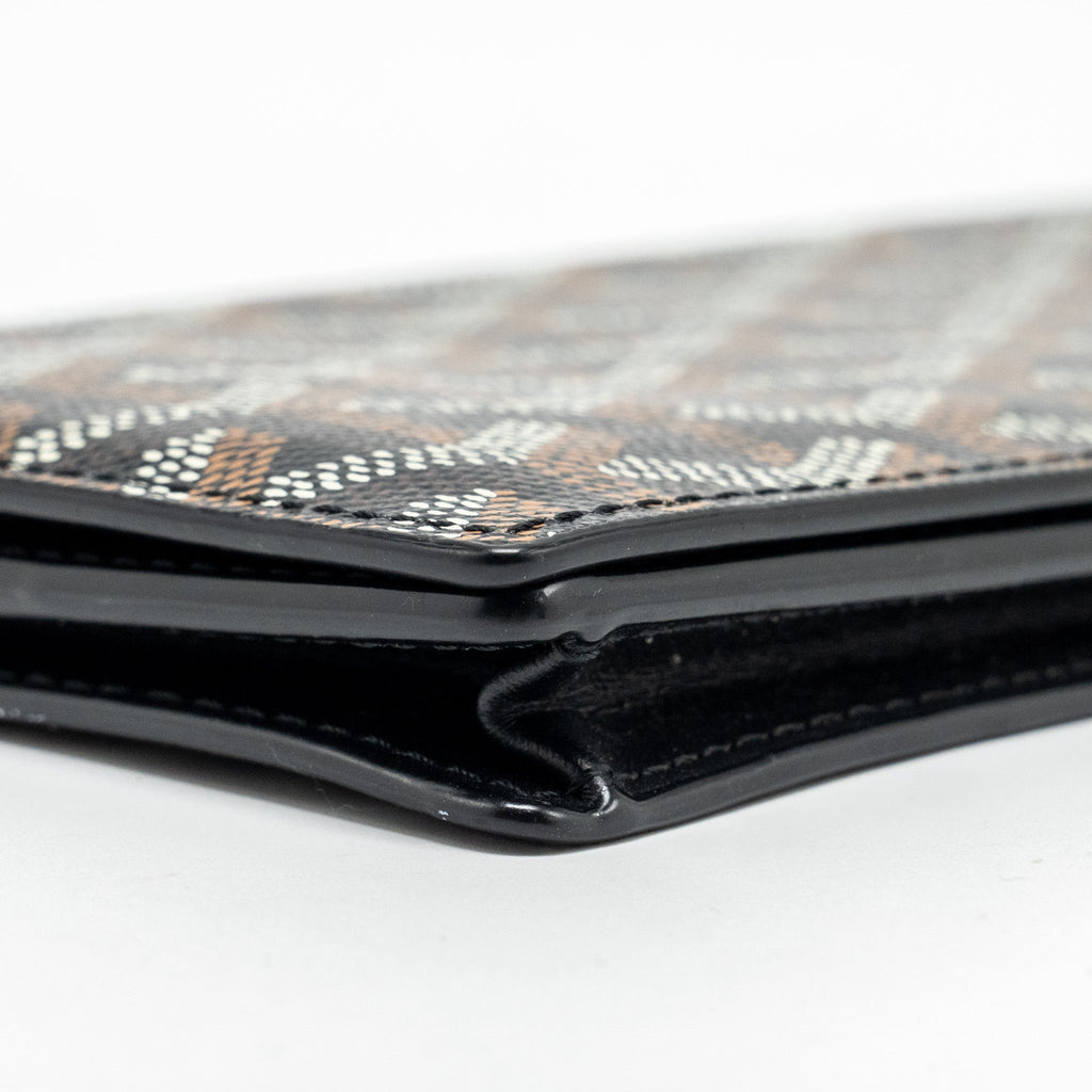 GOYARD SAINT ROCH LONG WALLET GOYARDINE CANVAS / CALFSKIN BLACK SHW