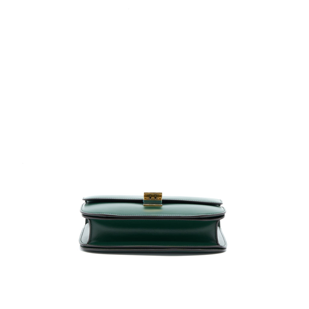 CELINE MEDIUM CLASSIC BOX BAG CALFSKIN GREEN GHW