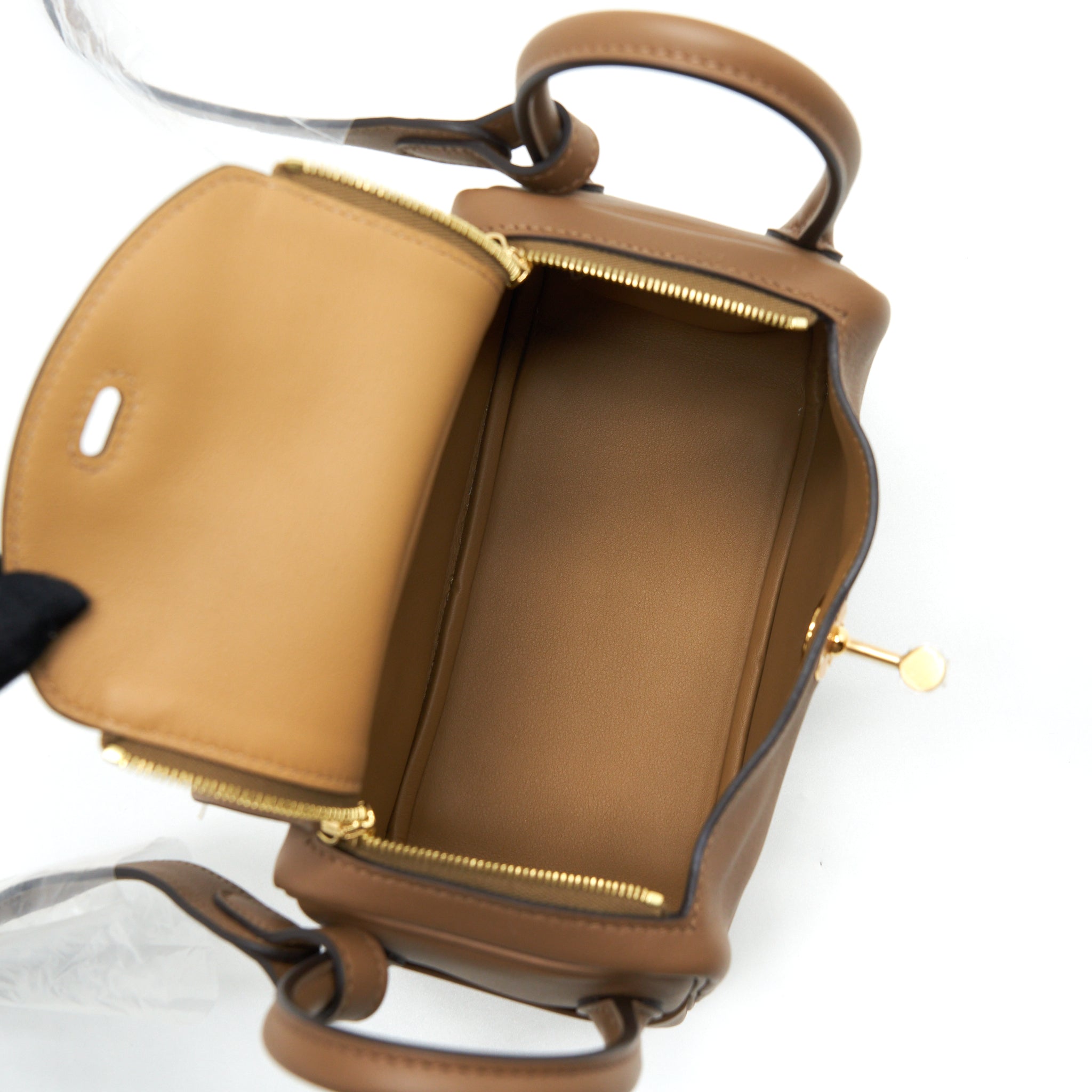 HERMES MINI LINDY SWIFT ALEZAN/BISCUIT