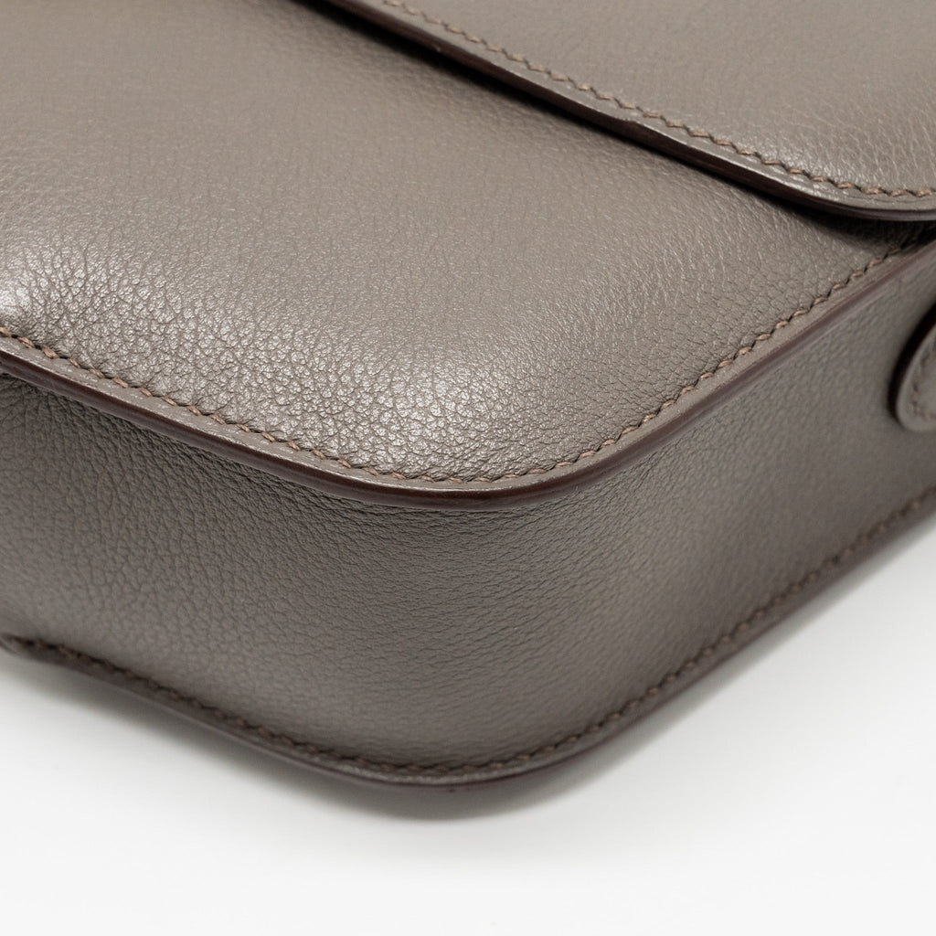 HERMES CHERCHE-MIDI SHOULDER BAG 8F GRIS ETAIN GHW