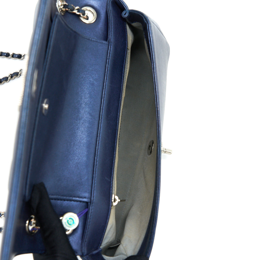 CHANEL MADEMOISELLE FLAP BAG LAMBSKIN NAVY SHW