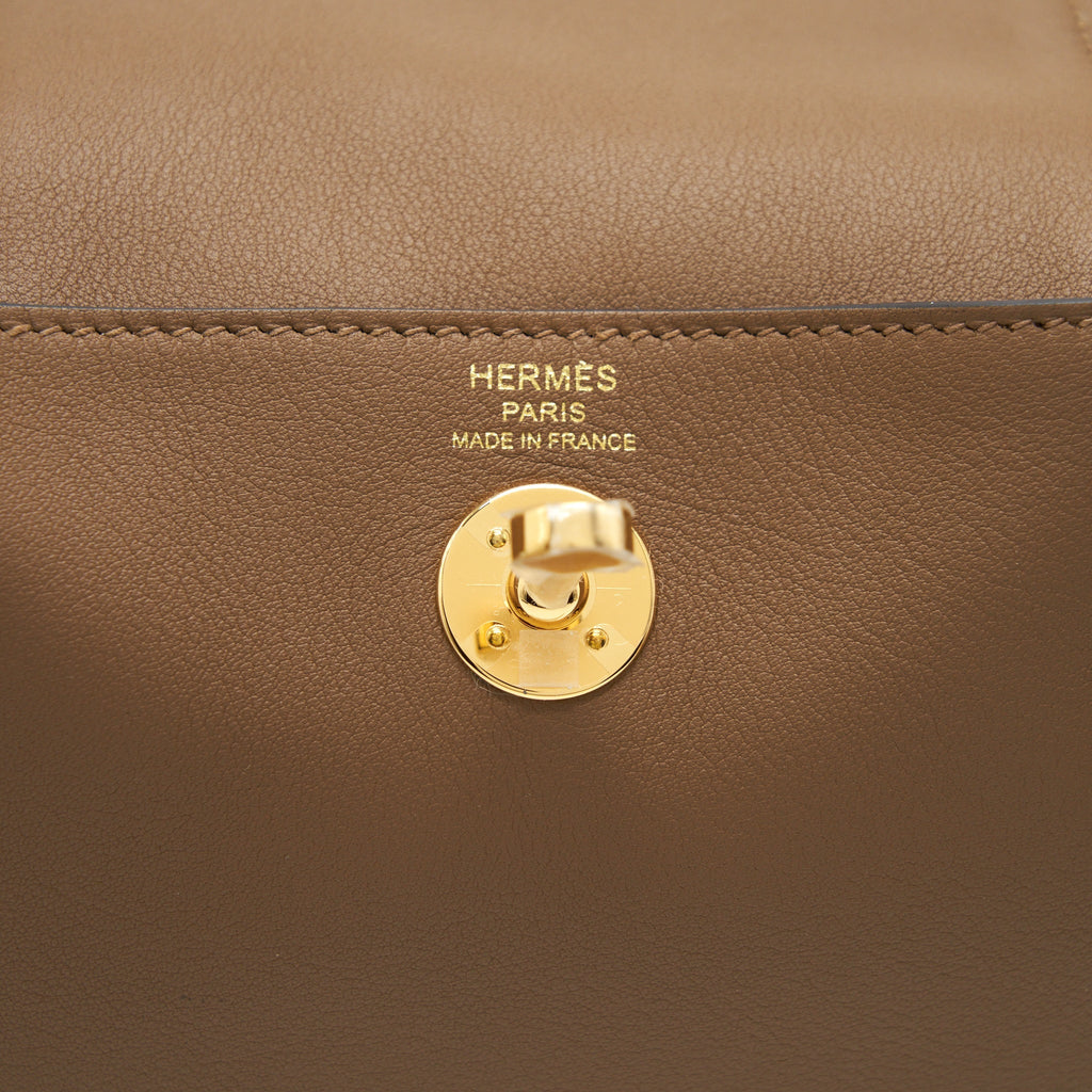 HERMES MINI LINDY SWIFT ALEZAN/BISCUIT