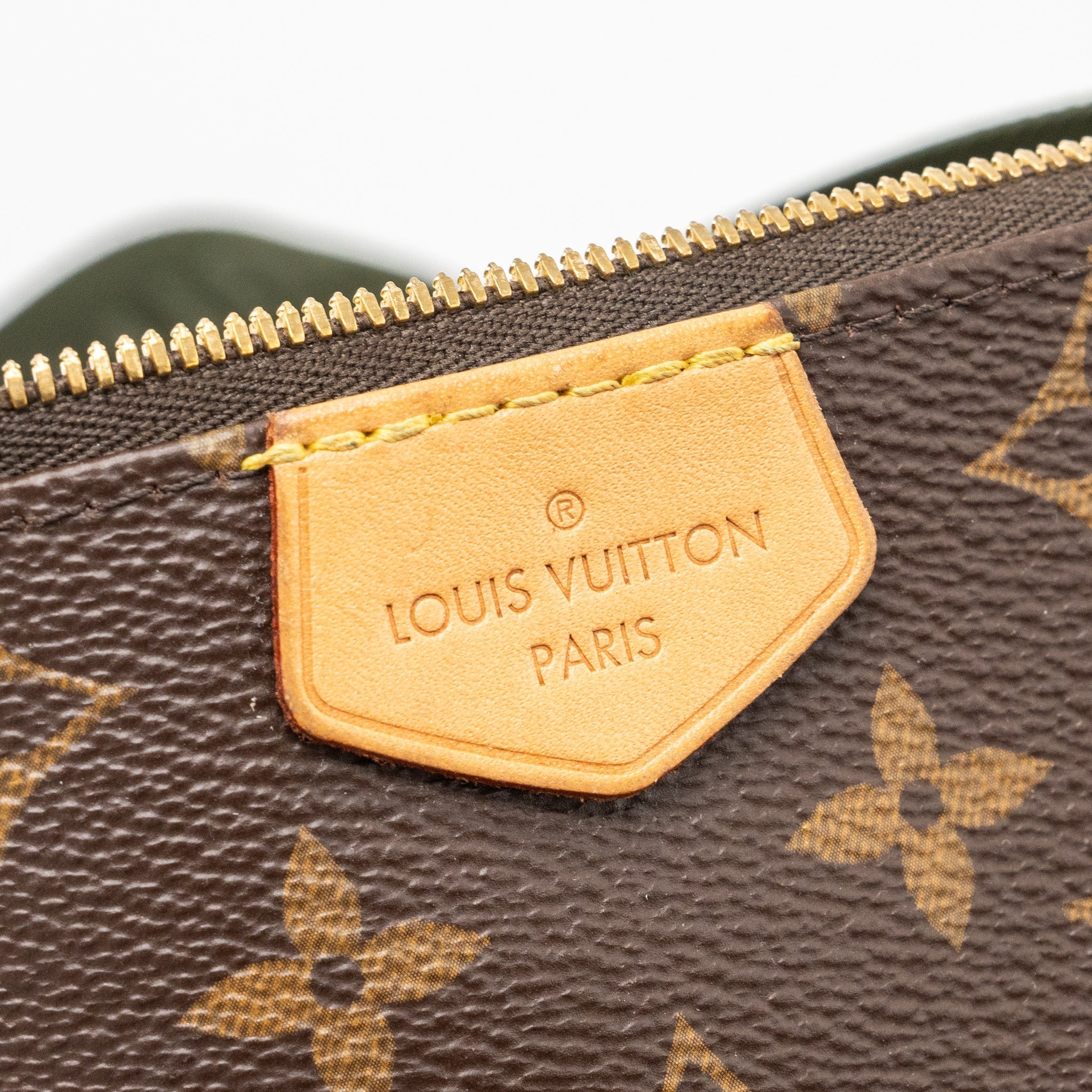 LOUIS VUITTON MULTI POCHETTE ACCESSORIES MONOGRAM CANVAS KHAKI STRAP GHW