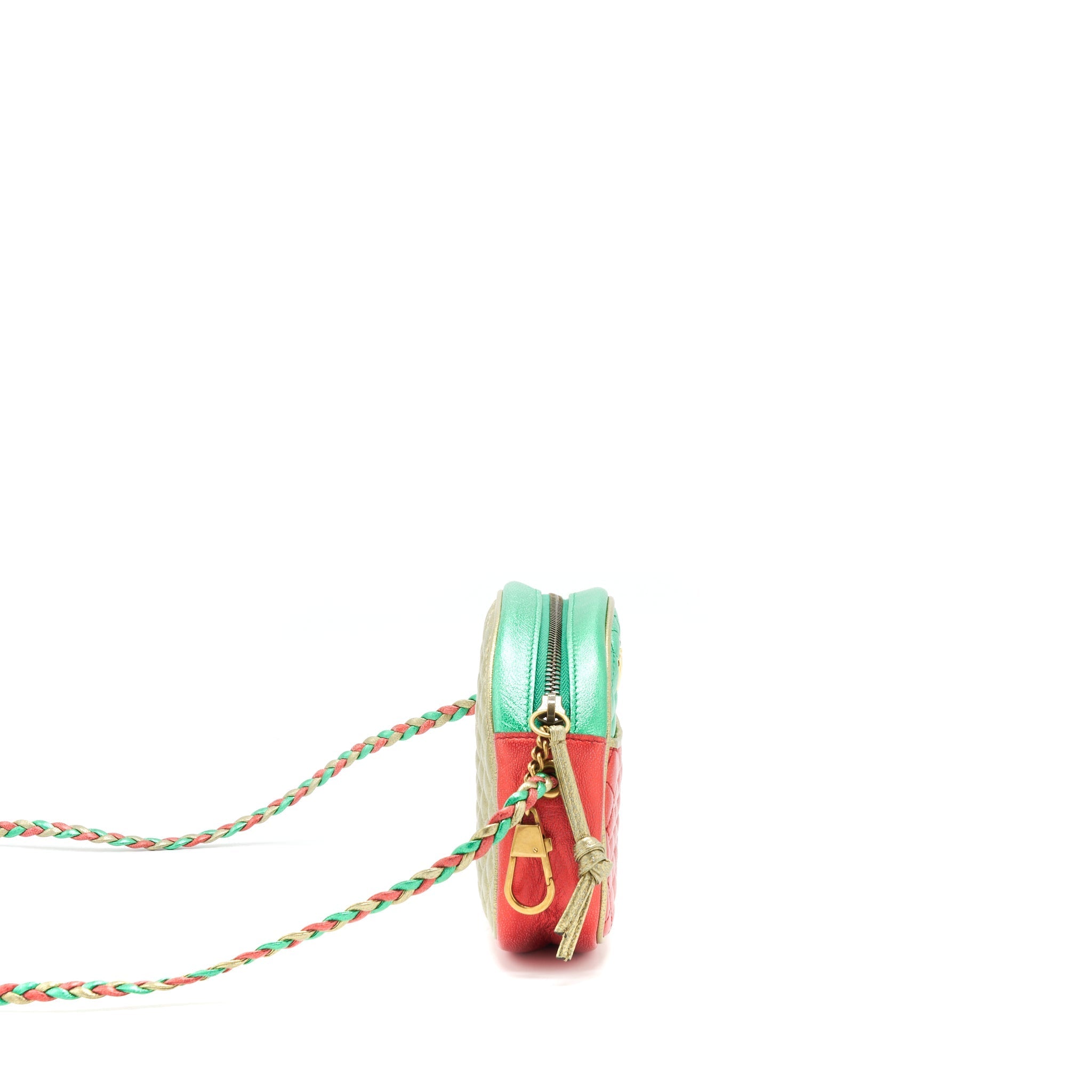 GUCCI SMALL CROSSBODY BAG GREEN/RED GHW