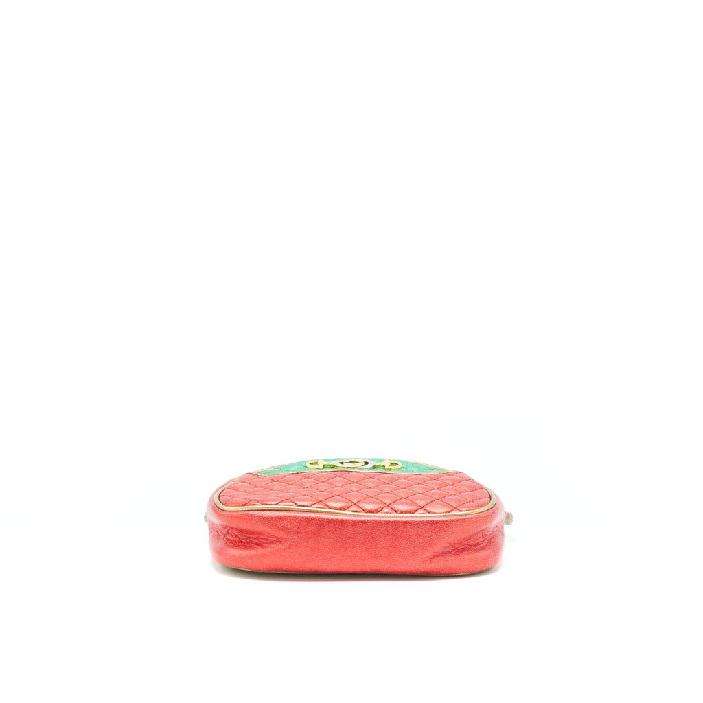GUCCI SMALL CROSSBODY BAG GREEN/RED GHW