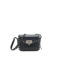 VALENTINO GARAVANI SMALL ROCKSTUD GRAINY CALFSKIN CROSSBODY BAG BLACK SHW