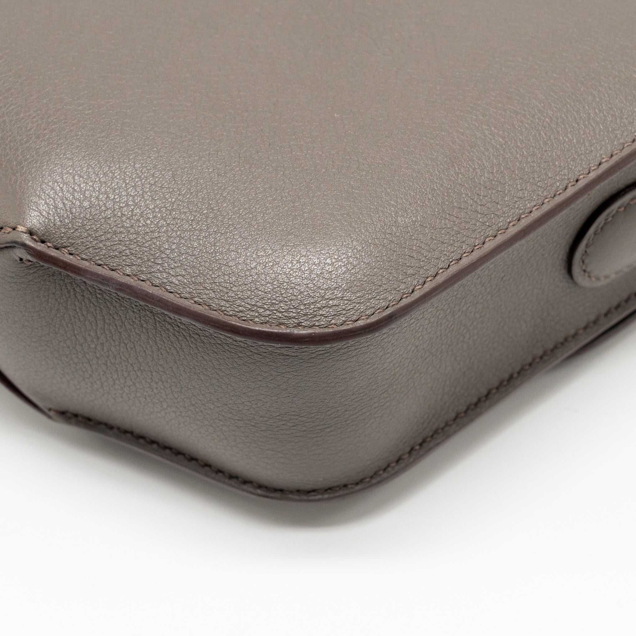 HERMES CHERCHE-MIDI SHOULDER BAG 8F GRIS ETAIN GHW