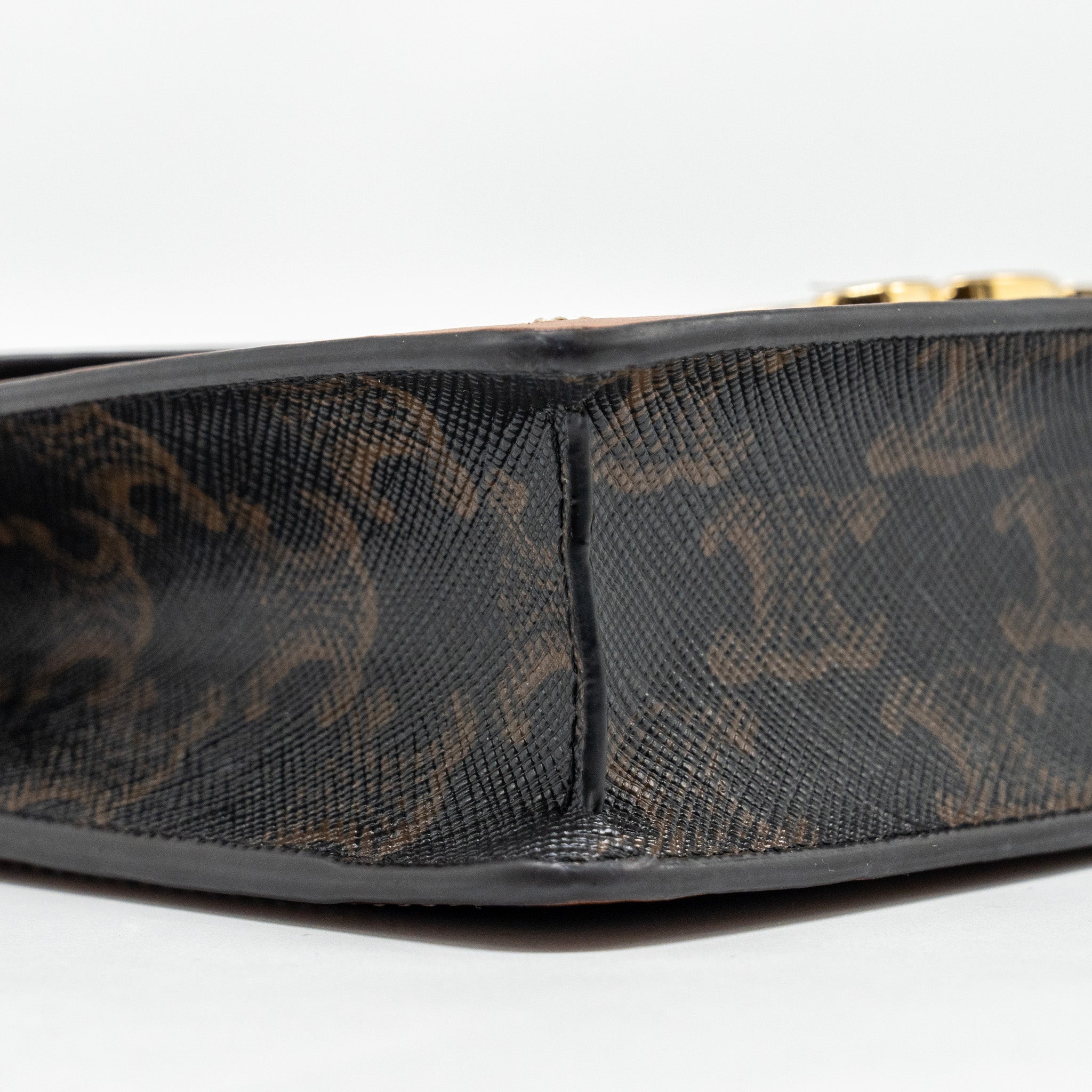 CELINE WALLET ON CHAIN MARGO TRIOMPHE CANVAS/CALFSKIN TAN GHW