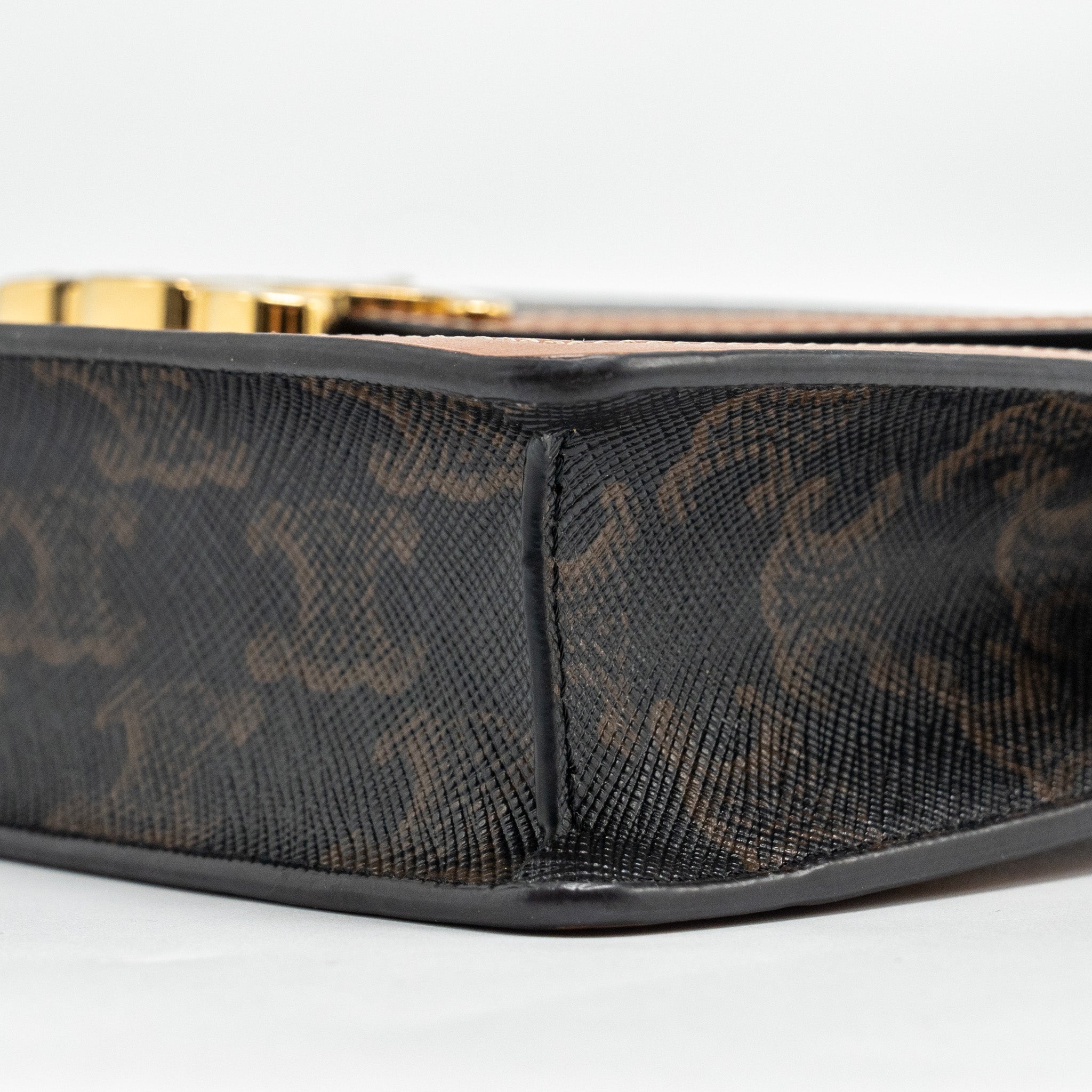 CELINE WALLET ON CHAIN MARGO TRIOMPHE CANVAS/CALFSKIN TAN GHW