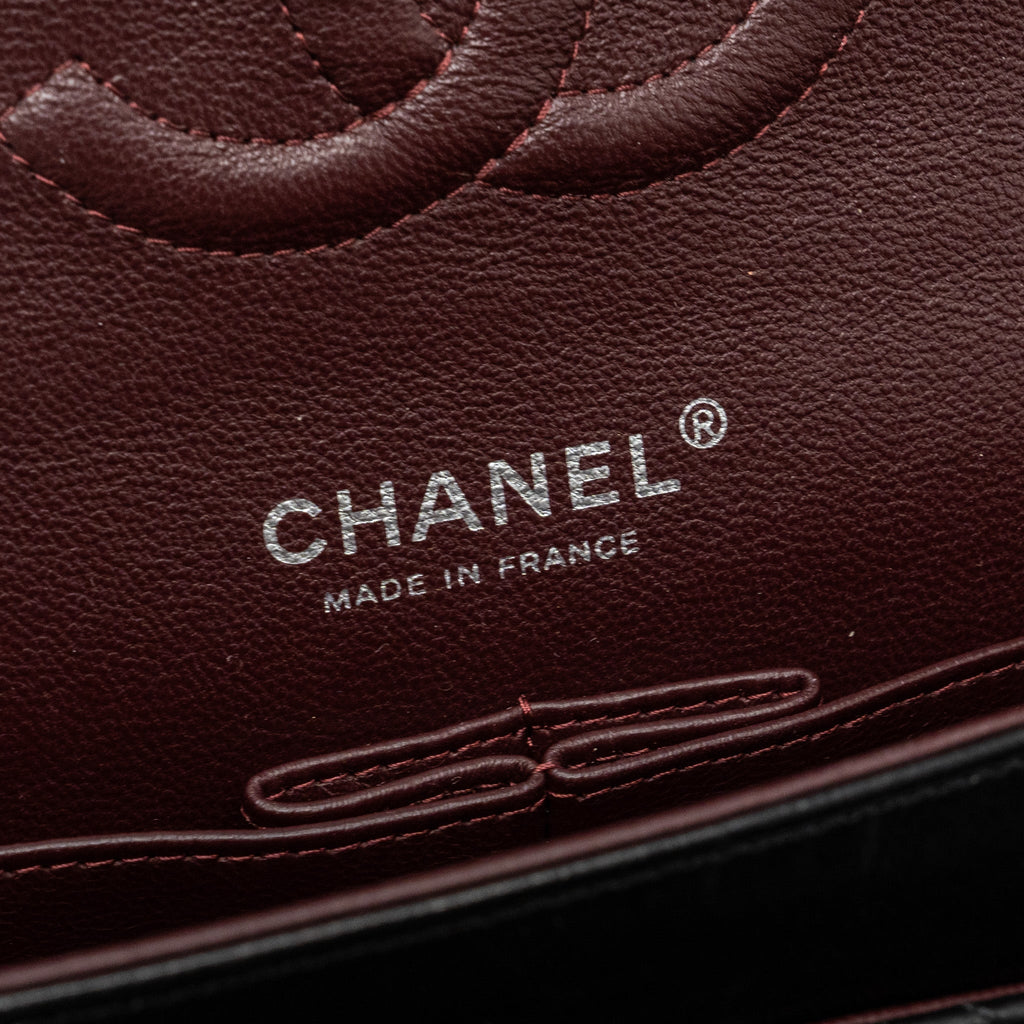 CHANEL MEDIUM CLASSIC DOUBLE FLAP BAG LAMBSKIN BLACK SHW