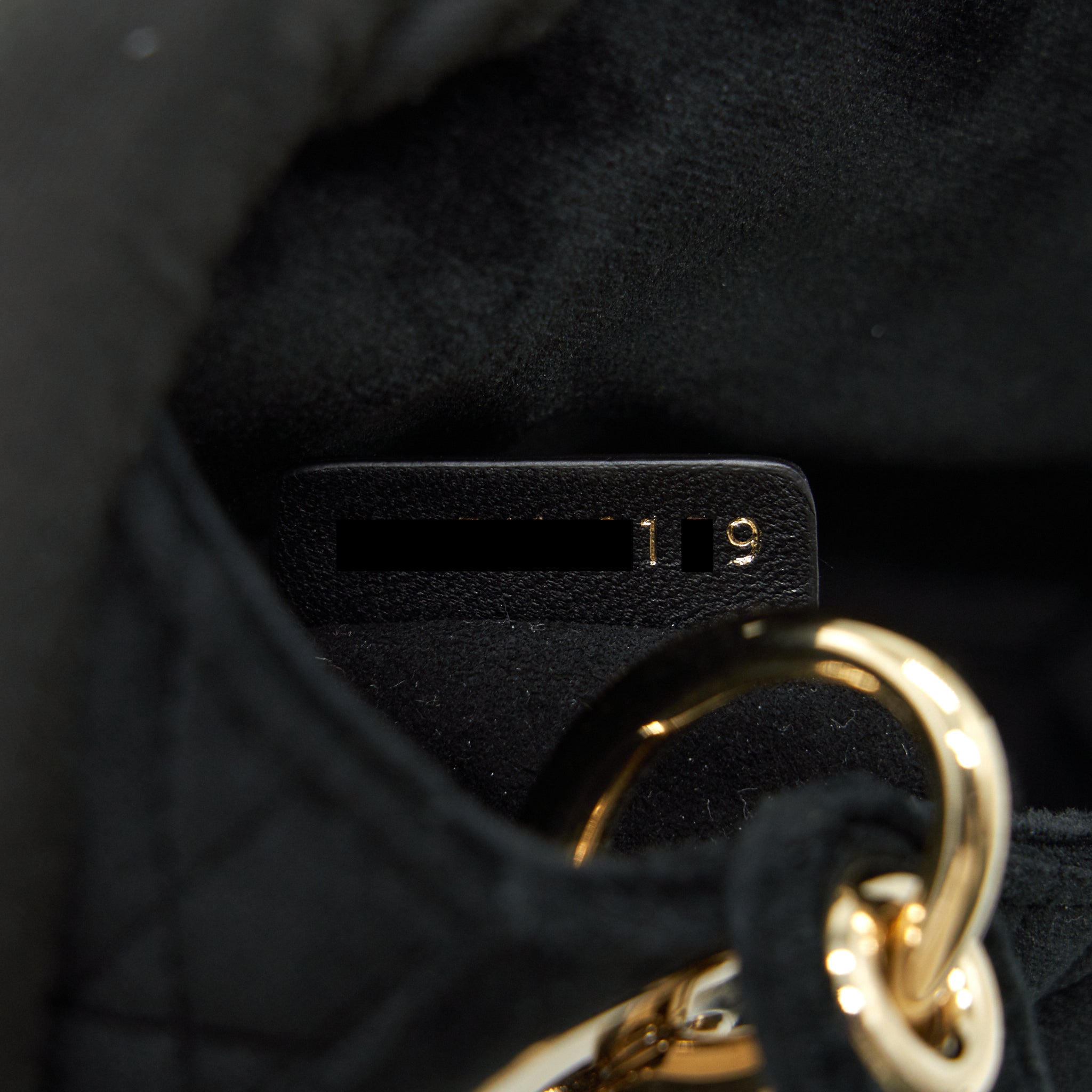 CHRISTIAN DIOR MINI LADY DIOR IN VELVET BLACK WITH LIGHT GOLD HARDWARE AND WHITE CRYSTAL