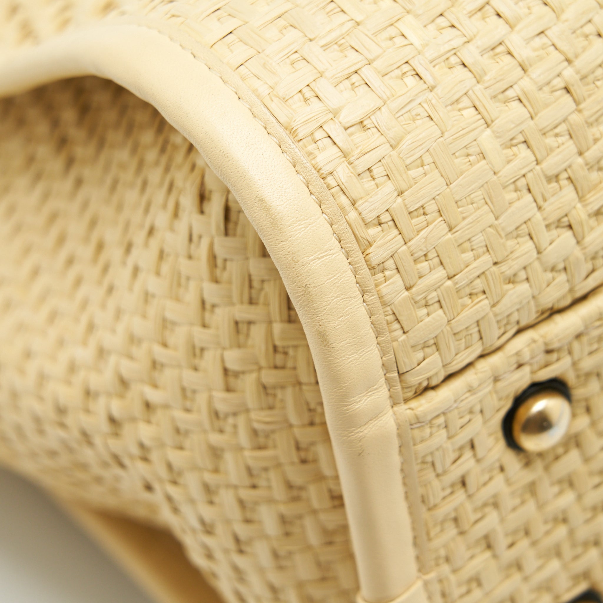 CHANEL GOLD RAFFIA DEAUVILLE TOTE BAG GHW
