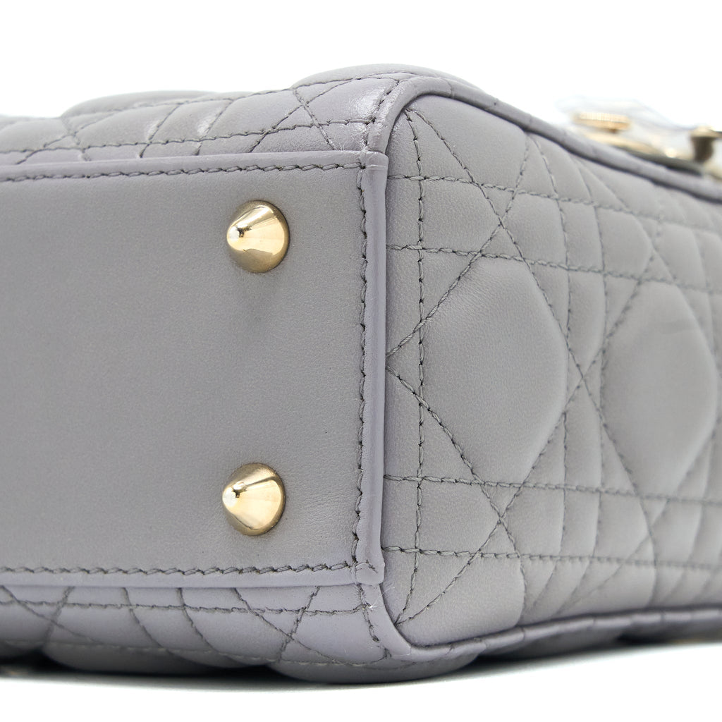 DIOR SMALL LADY DIOR MY ABCDIOR LAMBSKIN GREY LGHW