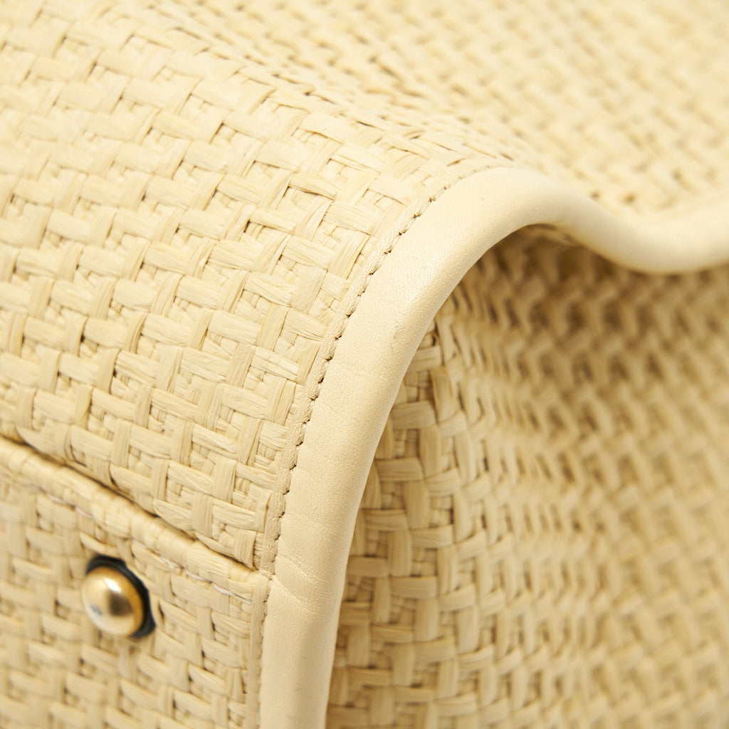 CHANEL GOLD RAFFIA DEAUVILLE TOTE BAG GHW