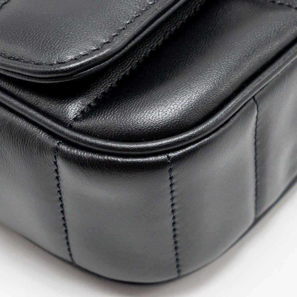 CELINE MATELASSE MINI CHAIN SHOULDER BAG CALFSKIN BLACK GHW