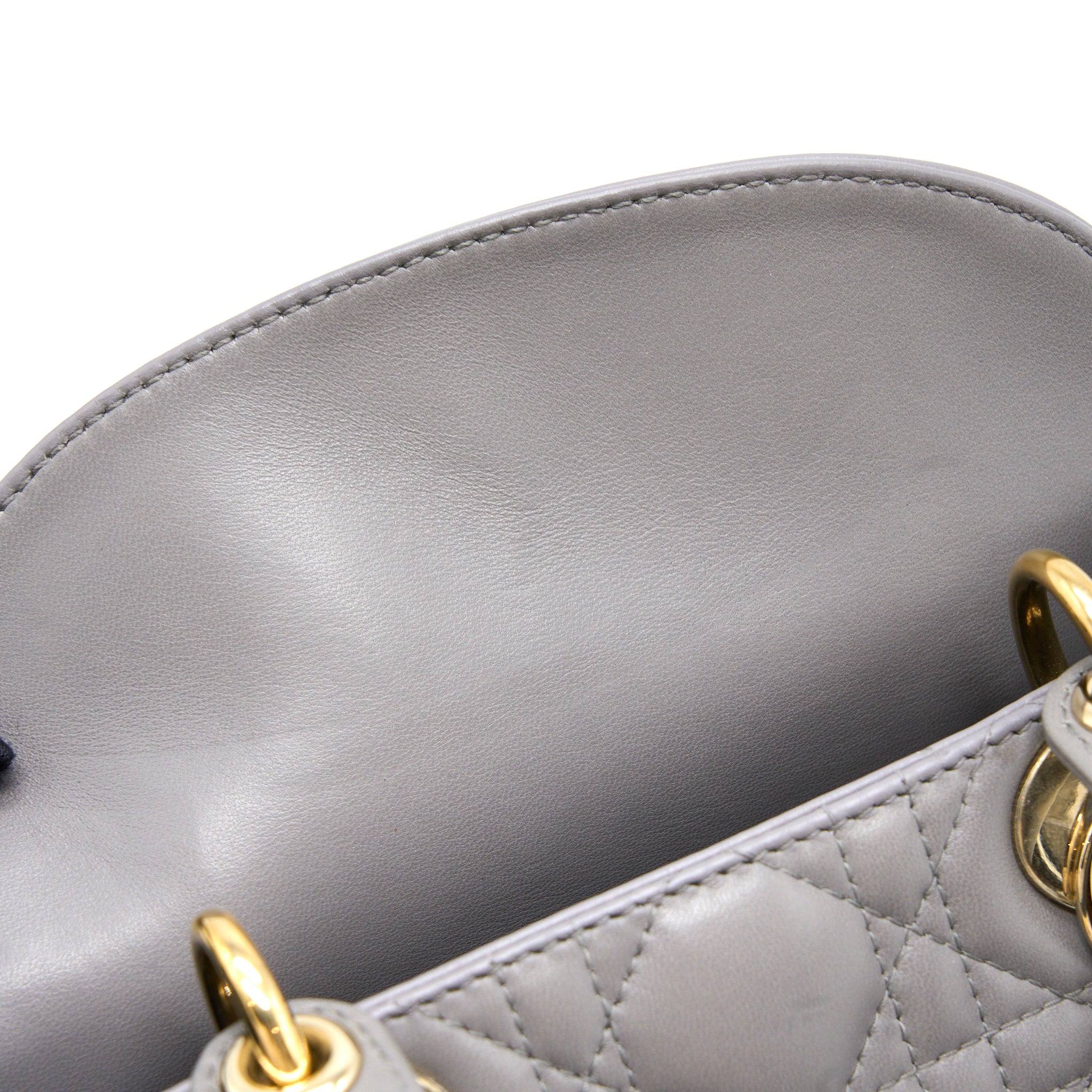 DIOR SMALL LADY DIOR MY ABCDIOR LAMBSKIN GREY LGHW