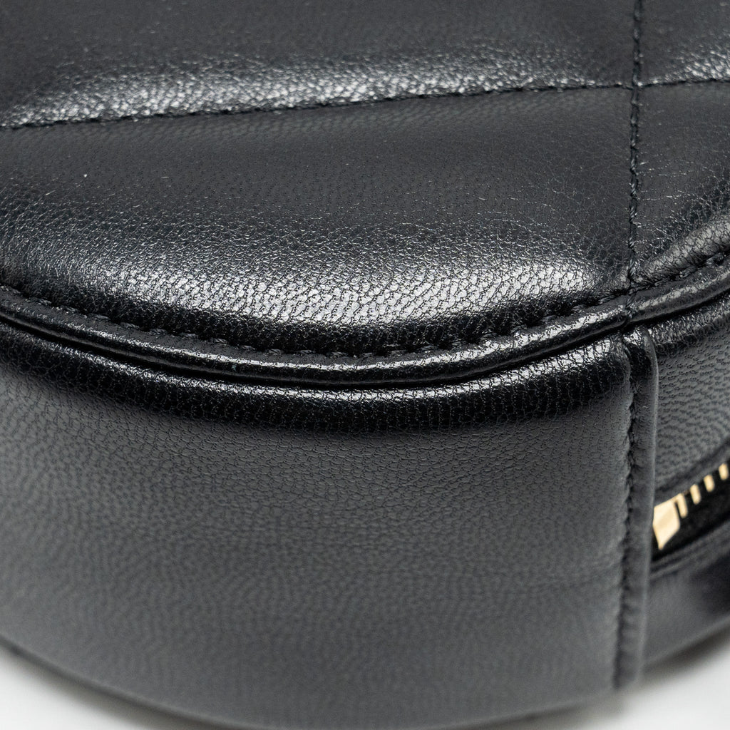 CHANEL 19 ROUND CLUTCH WITH CHAIN LAMBSKIN BLACK WITH MULTICOLOR HARDWARE