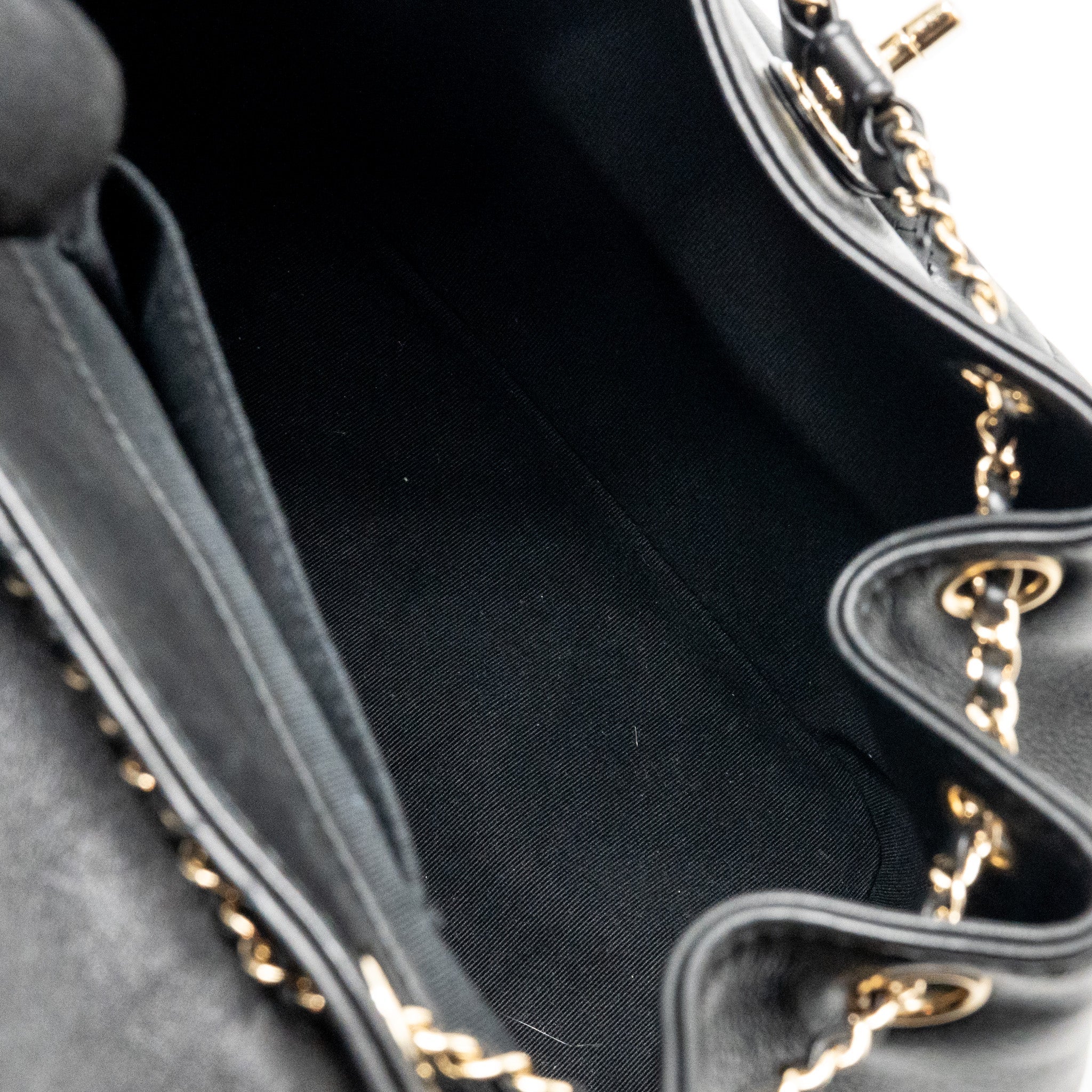 CHANEL LARGE DUMA BACKPACK CALFSKIN BLACK LGHW (MICROCHIP)
