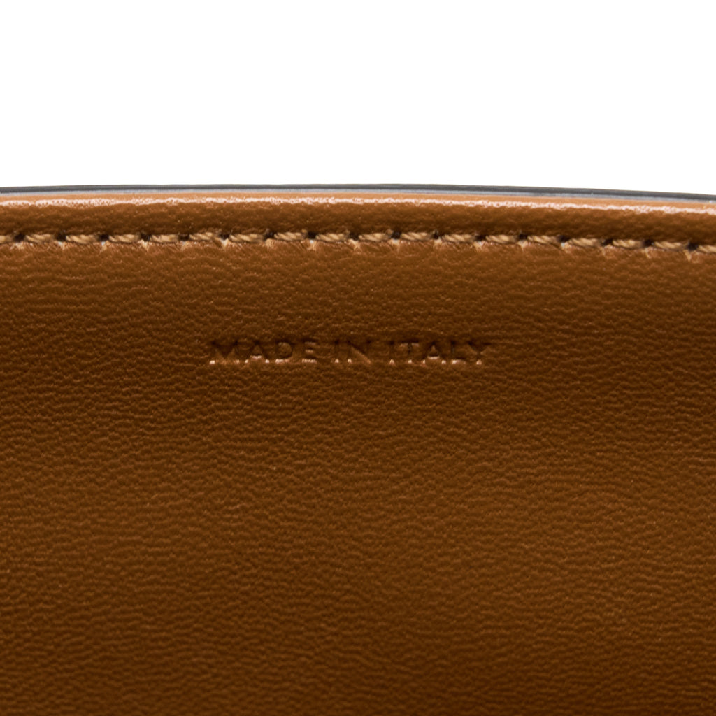 CELINE TRIOMPHE BAG TEXTILE/CALFSKIN WHITE/TAN GHW