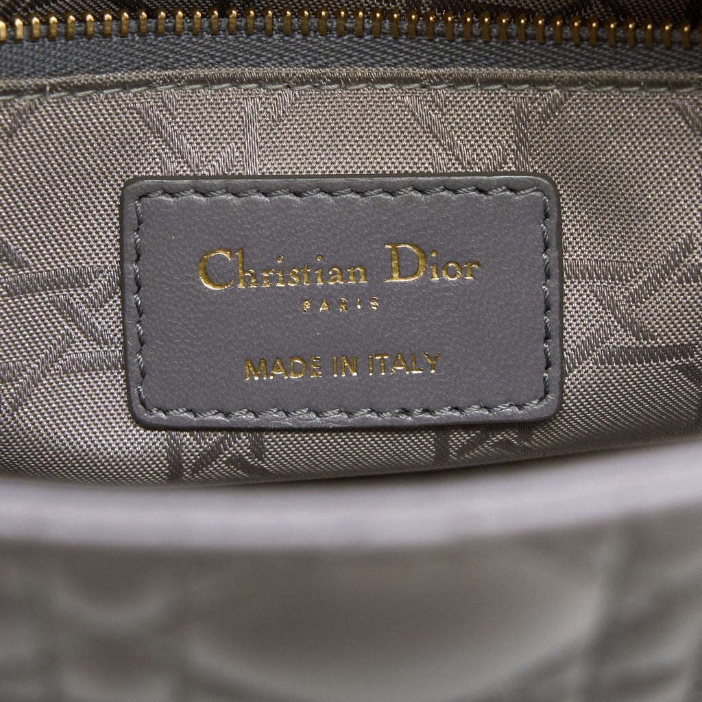 DIOR SMALL LADY DIOR MY ABCDIOR LAMBSKIN GREY LGHW