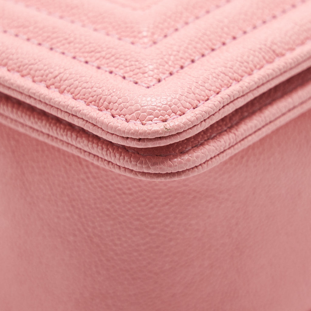 CHANEL SMALL BOY CAVIAR LIGHT PINK LGHW