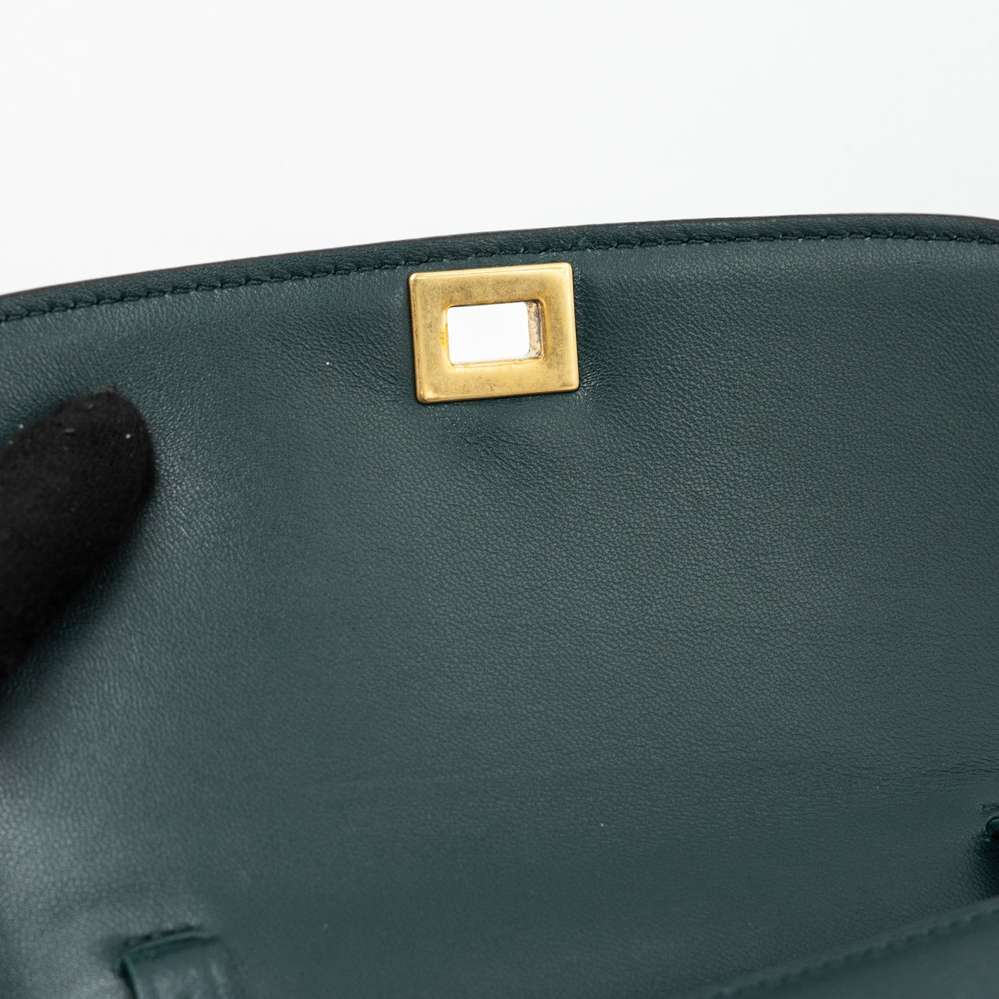 CELINE TEEN CLASSIC BOX BAG CALFSKIN DARK GREEN GHW