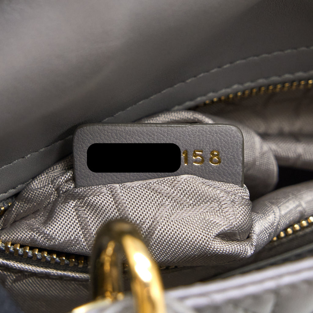 DIOR SMALL LADY DIOR MY ABCDIOR LAMBSKIN GREY LGHW