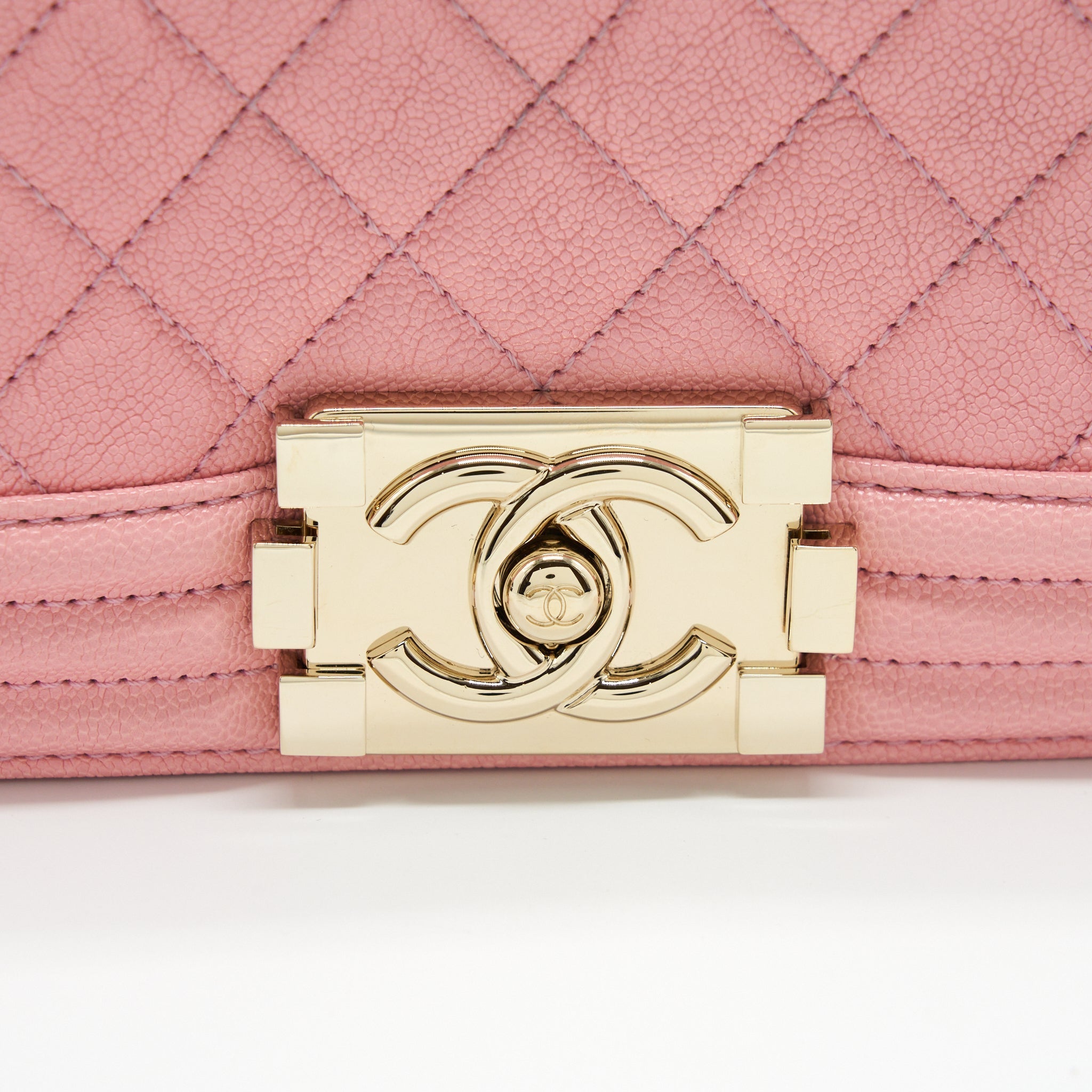 CHANEL SMALL BOY CAVIAR LIGHT PINK LGHW
