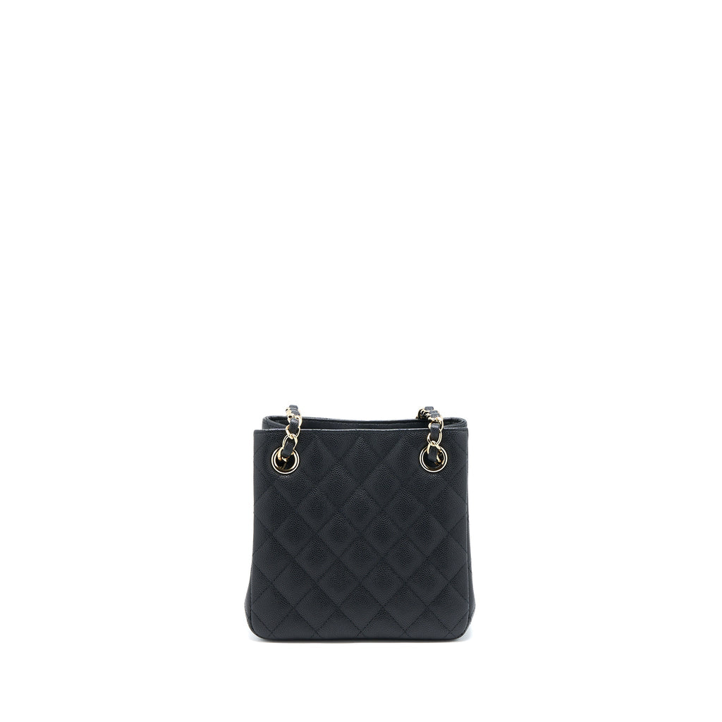 CHANEL 22S MINI BUCKET BAG CAVIAR BLACK LGHW (MICROCHIP)