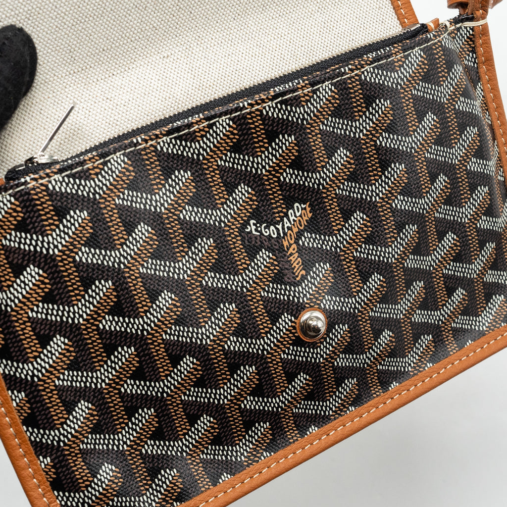 GOYARD PORTEFEUILLE POCHETTE PLUMET GOYARDINE CANVAS/LEATHER NOIR/NATUREL SHW
