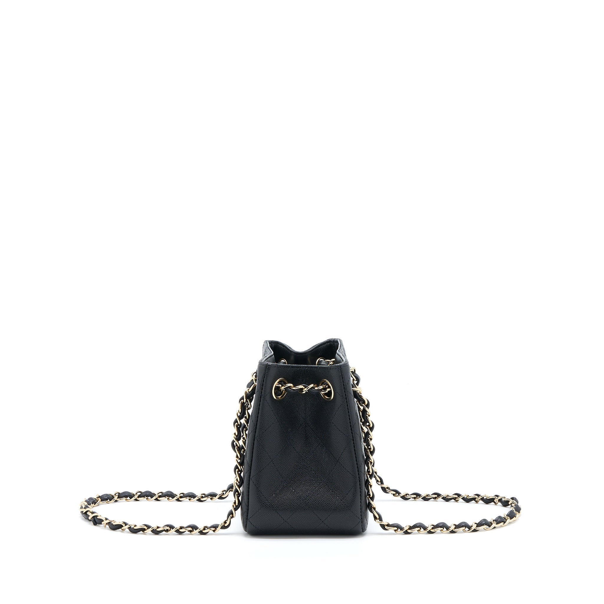 CHANEL 22S MINI BUCKET BAG CAVIAR BLACK LGHW (MICROCHIP)