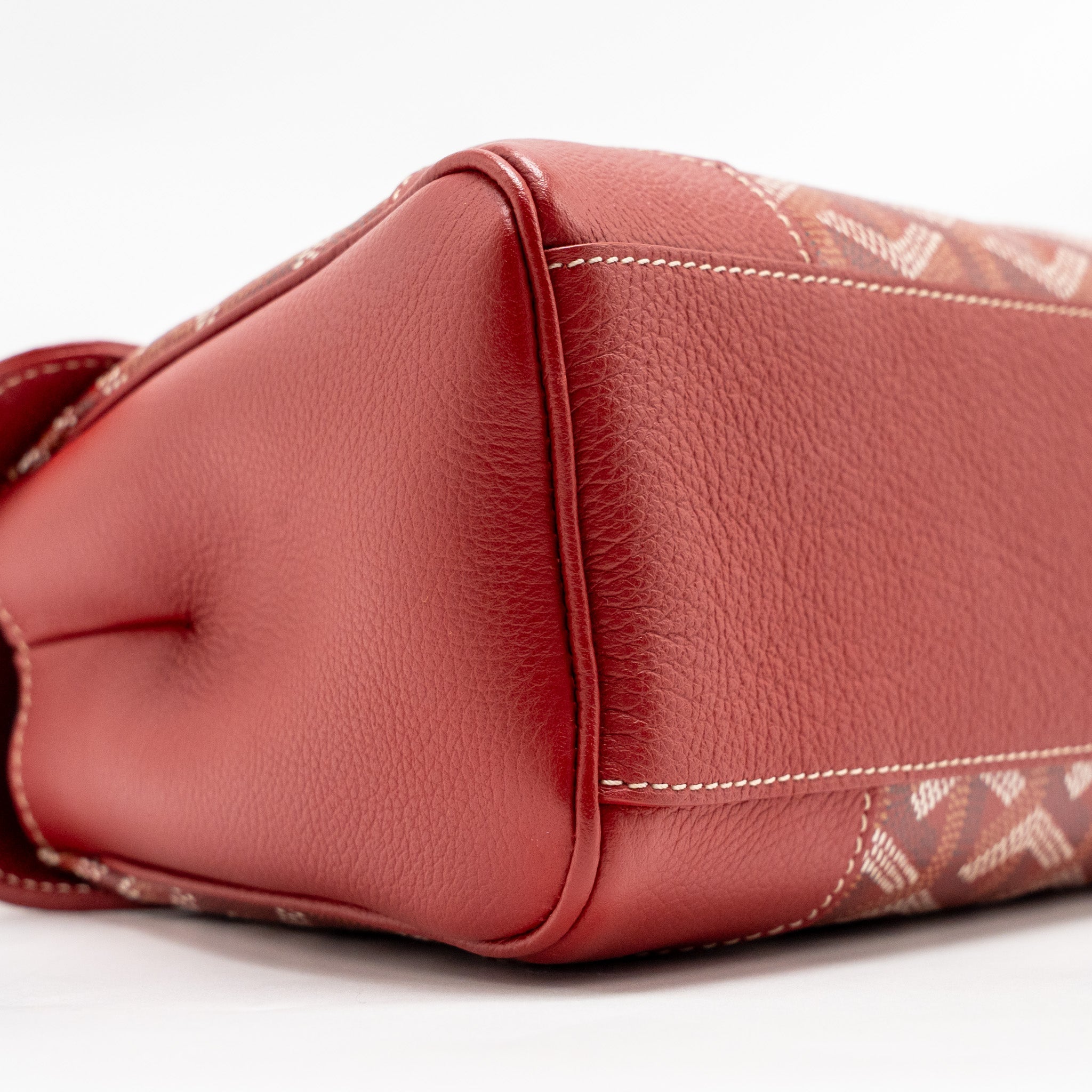 GOYARD MINI SAIGON SOUPLE BAG GOYARDINE CANVAS/CALFSKIN RED SHW