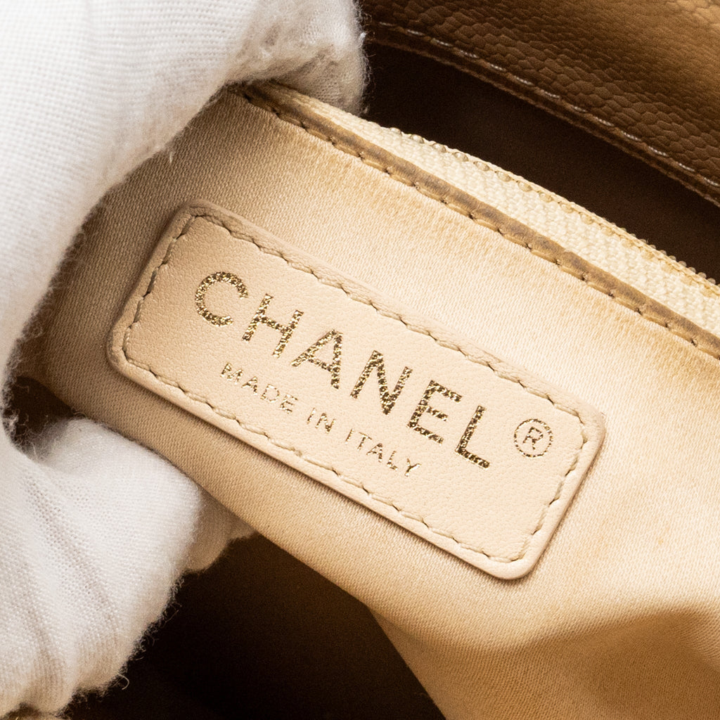 CHANEL GRAND SHOPPING TOTE BAG CAVIAR BEIGE GHW