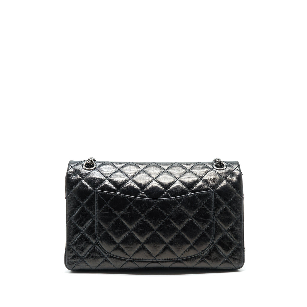 CHANEL 2.55 226 REISSUE DOUBLE FLAP BAG CALFSKIN BLACK SHW