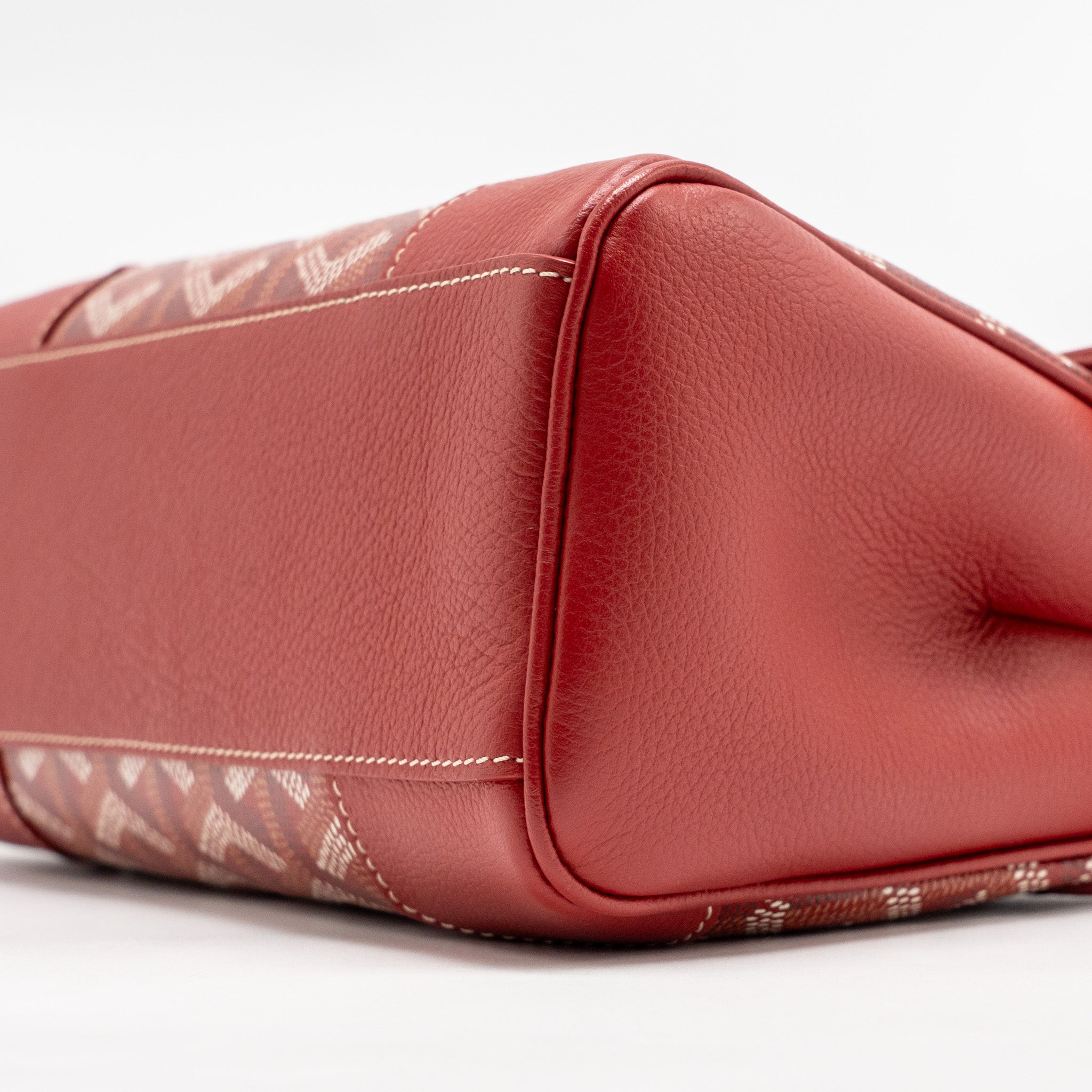 GOYARD MINI SAIGON SOUPLE BAG GOYARDINE CANVAS/CALFSKIN RED SHW